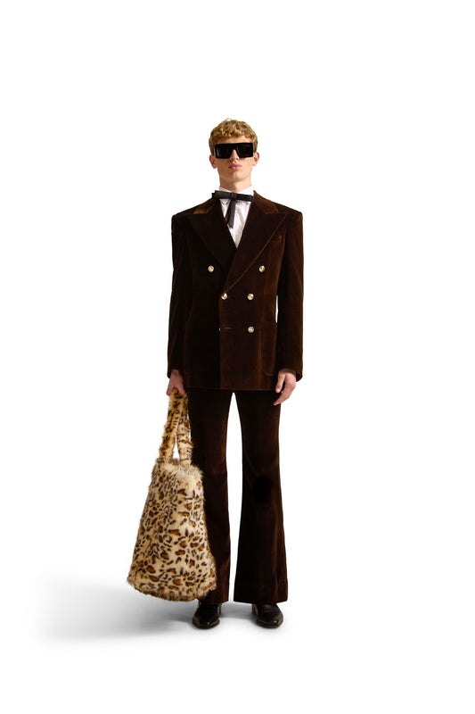Tailored Velvet Flared Trousers