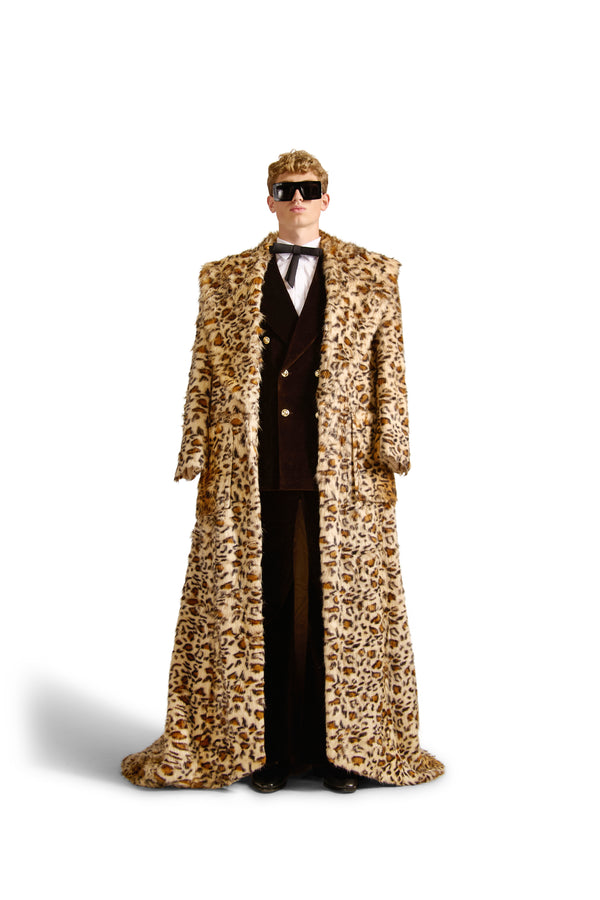 Shawl Lapel Single Breasted Fur Tailcoat