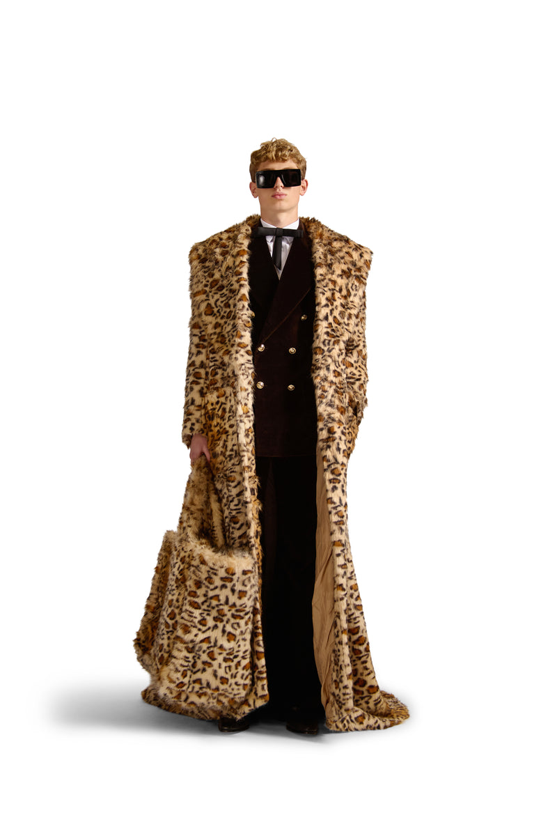 Shawl Lapel Single Breasted Fur Tailcoat