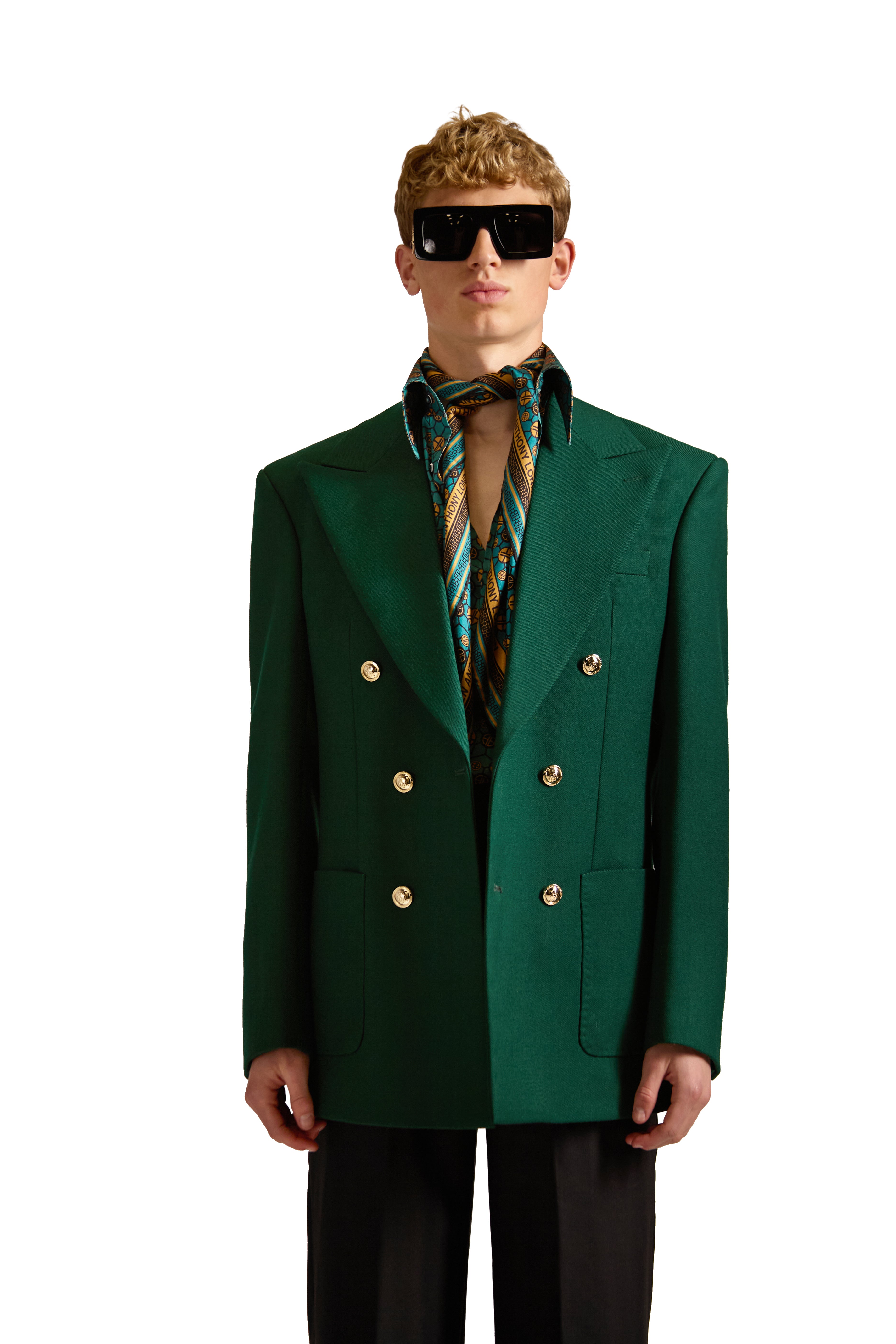 Herlipto Double-breasted Twill Blazer herlipto Double-breasted