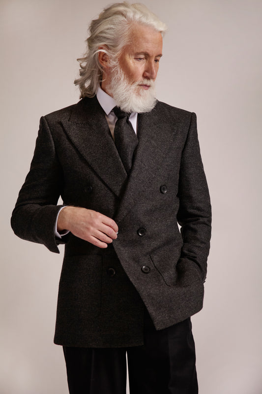 Tailored Double Breasted Tweed Suit