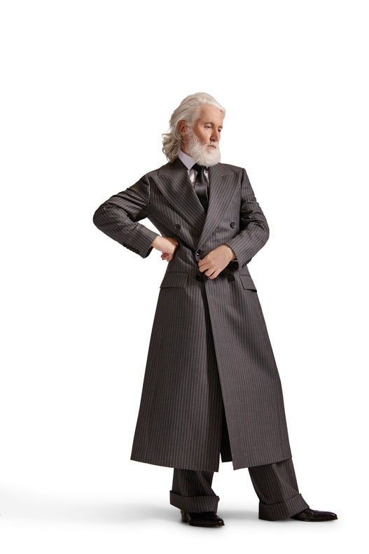 Pinstripe Tailored Wool and Cashmere Trousers