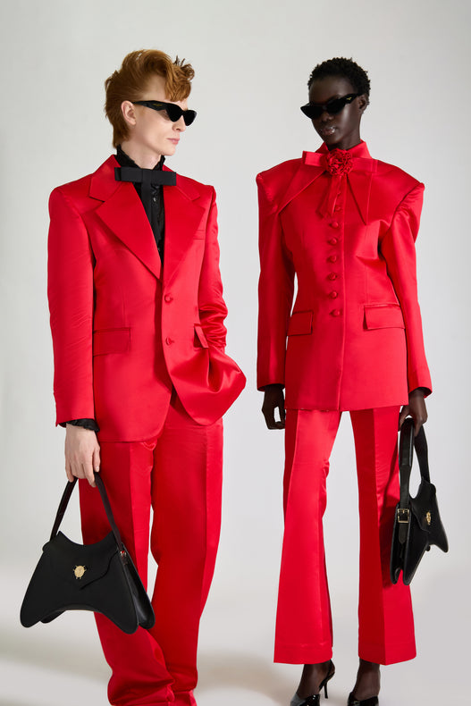 Tailored Single Breasted Satin Suit