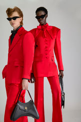 Tailored Single Breasted Satin Suit