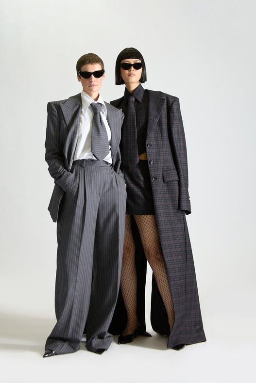 Tailored Check Wool Set & Overcoat