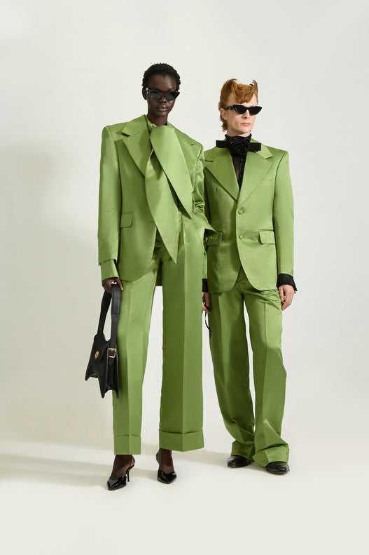 Tailored Single Breasted Satin Suit