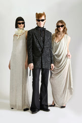 Hand-Embroidered Wool Blazer & Trousers