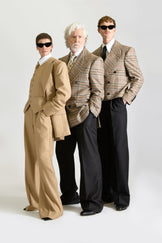 Tailored Double Breasted Wool Check Suit