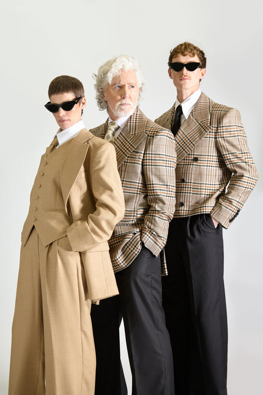 Tailored Double Breasted Wool Check Suit