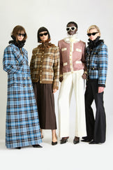 Tailored Double Breasted Wool Check Overcoat