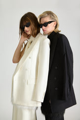 Tailored Fur Backless Wool Dress