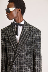 Hand-Embroidered Double Breasted Wool Blazer