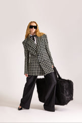 Hand-Embroidered Double Breasted Wool Blazer