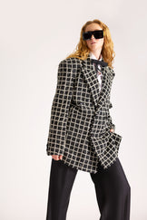 Hand-Embroidered Double Breasted Wool Blazer