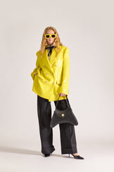 Hand-Embroidered Double Breasted Wool Blazer