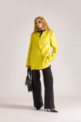 Hand-Embroidered Double Breasted Wool Blazer