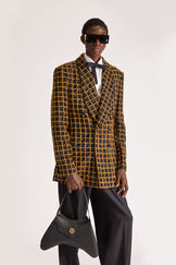 Hand-Embroidered Double Breasted Wool Blazer