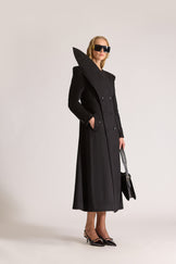 Tailored Wool Double Breasted Pointed Lapel Overcoat