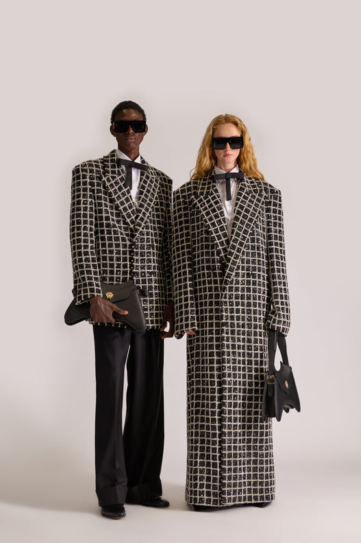 Hand-Embroidered Double Breasted Wool Blazer