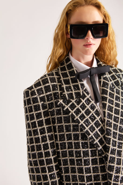 Hand-Embroidered Double Breasted Wool Overcoat