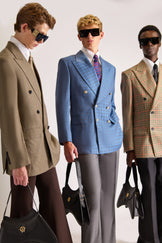 Tailored Doubled Breasted Check Wool Suit
