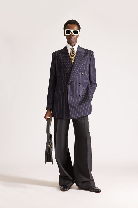 Tailored Doubled Breasted pinstripe Wool Suit