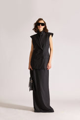 Tailored Pinstripe Wool Jacket & Skirt Set
