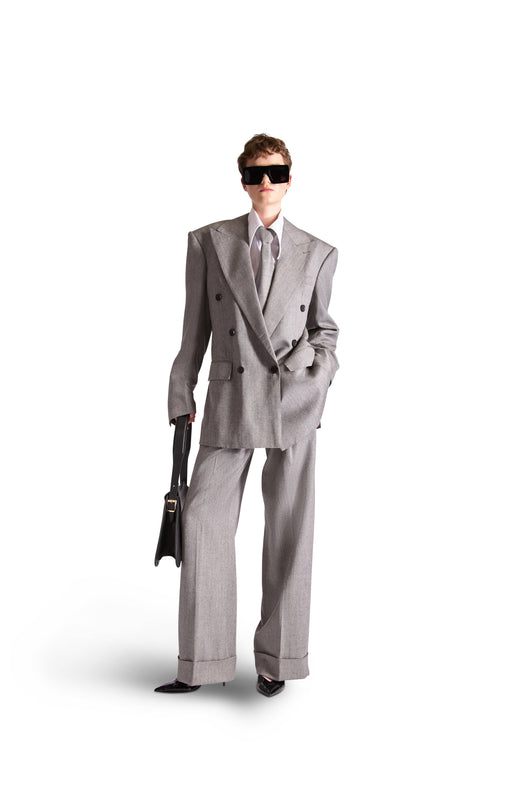 Pleated Wool Tailored Trousers