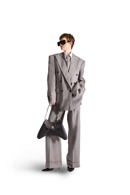 Peak Lapel Double Breasted Wool Blazer
