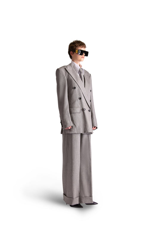 Pleated Wool Tailored Trousers