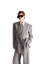 Pleated Wool Tailored Trousers