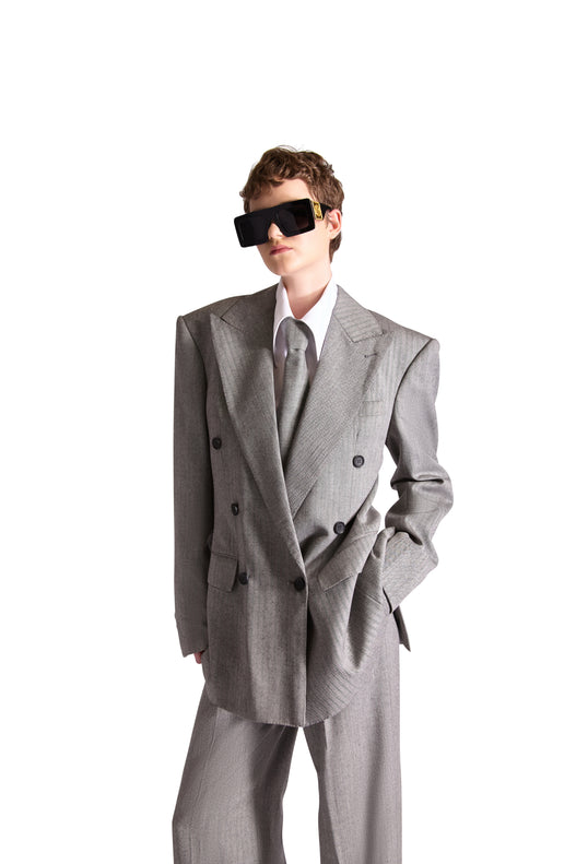 Pleated Wool Tailored Trousers