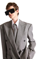 Peak Lapel Double Breasted Wool Blazer