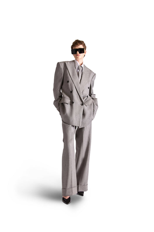 Pleated Wool Tailored Trousers