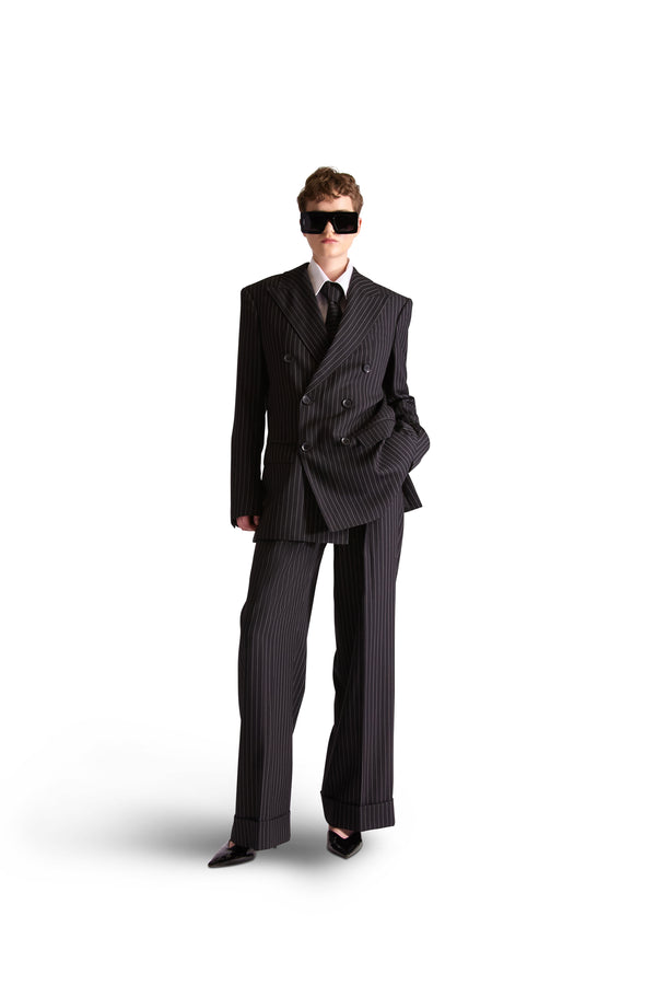 Tailored Wool & Cashmere Pinstripe Trouser