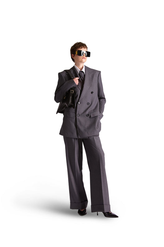 Tailored Wool Pinstripe Trousers