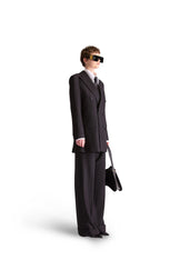 Peak Lapel Double Breasted Pinstripe Wool Blazer