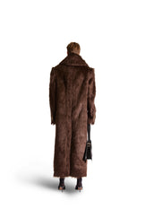 Shirt Collar Single Breasted Fur Coat