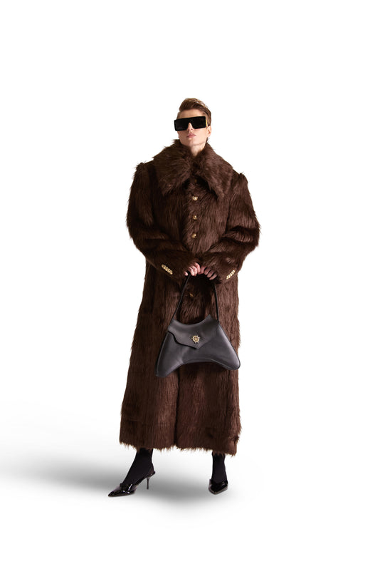 Shirt Collar Single Breasted Fur Coat
