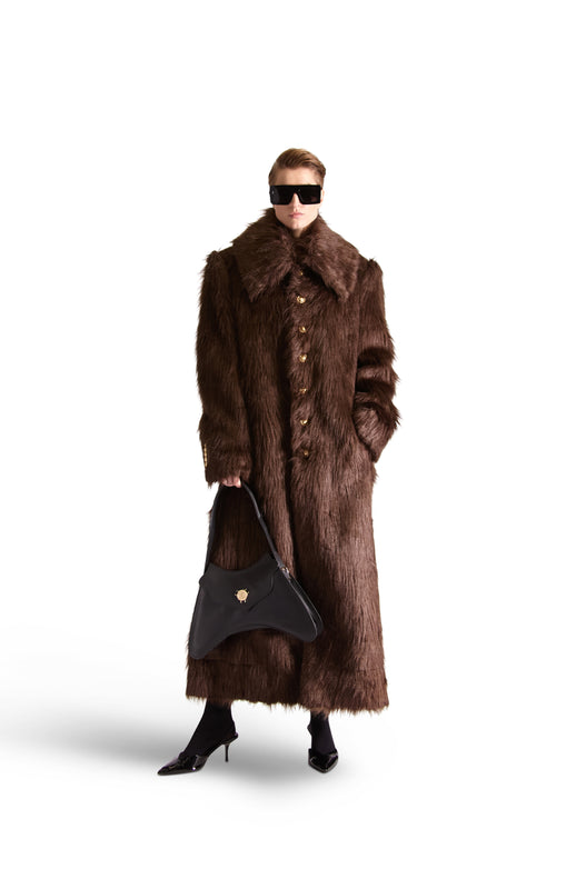 Shirt Collar Single Breasted Fur Coat