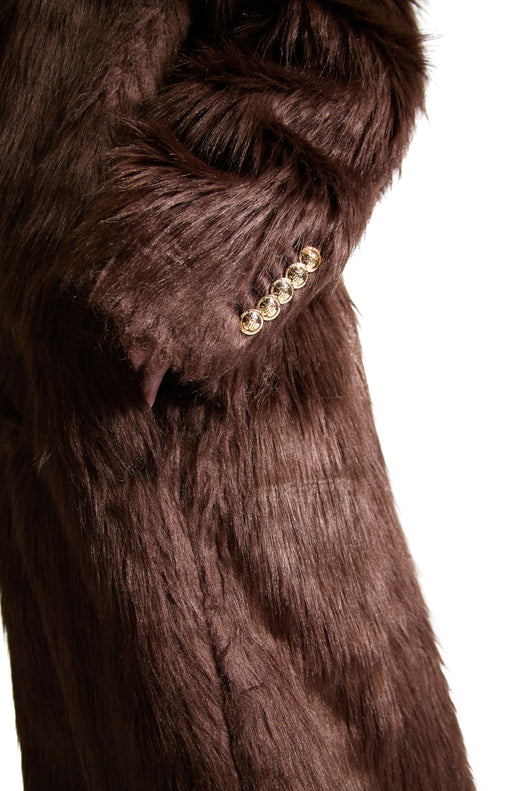 Shirt Collar Single Breasted Fur Coat