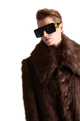 Shirt Collar Single Breasted Fur Coat