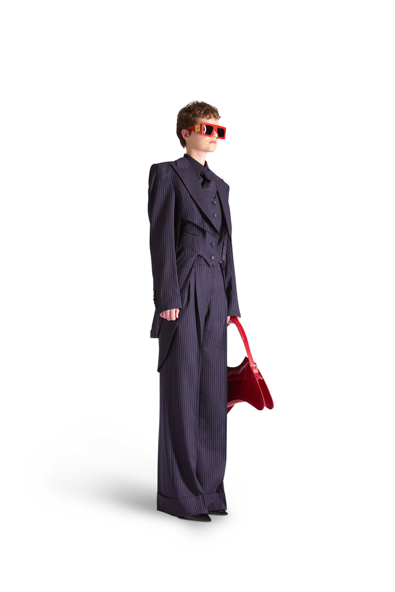 Tailored Pinstripe Tailcoat Wool & Cashmere Suit