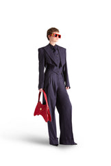 Tailored Wool Pinstripe Cropped Shirt