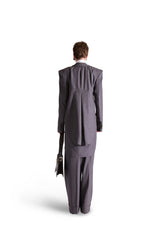 Pleated Pinstripe Wool Trousers