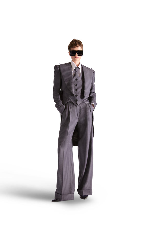 Peak Lapel Single Breasted Tailcoat Blazer