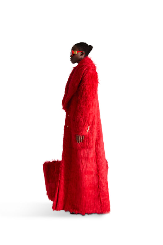 Shawl Lapel Single Breasted Fur Coat