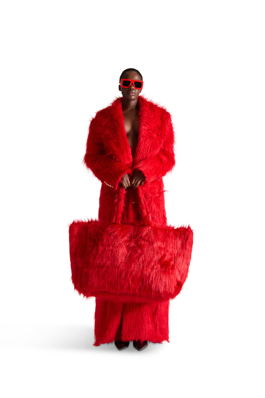 Shawl Lapel Single Breasted Fur Coat