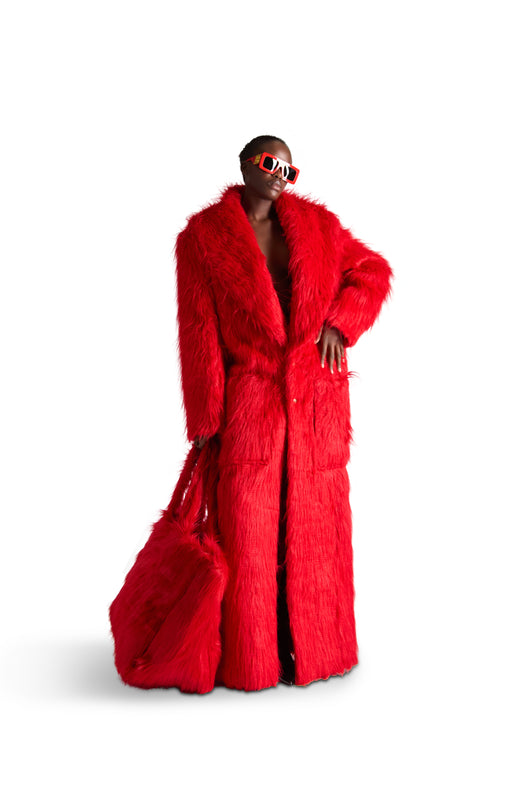Shawl Lapel Single Breasted Fur Coat