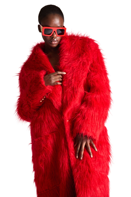 Shawl Lapel Single Breasted Fur Coat